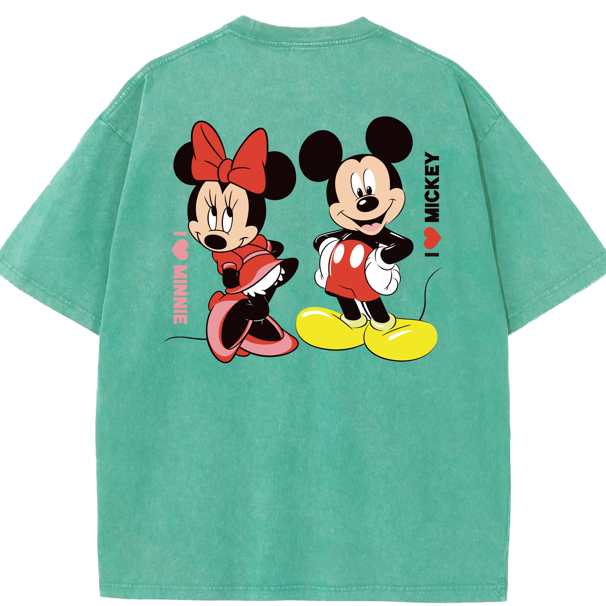 （画像用） ミッキーマウス Mickey Mouse 綿100% ヴィンテージ風 半袖Tシャツ（背面プリント）